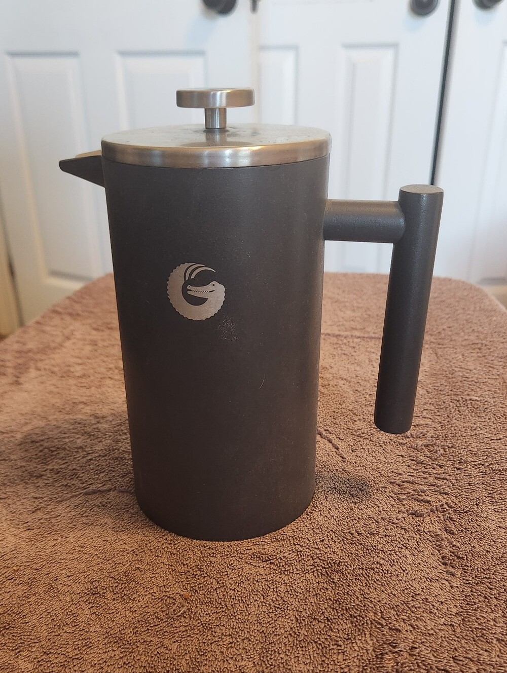 Coffee Gator Matte Gray French Press Coffee Maker - Modern Stainless Lid